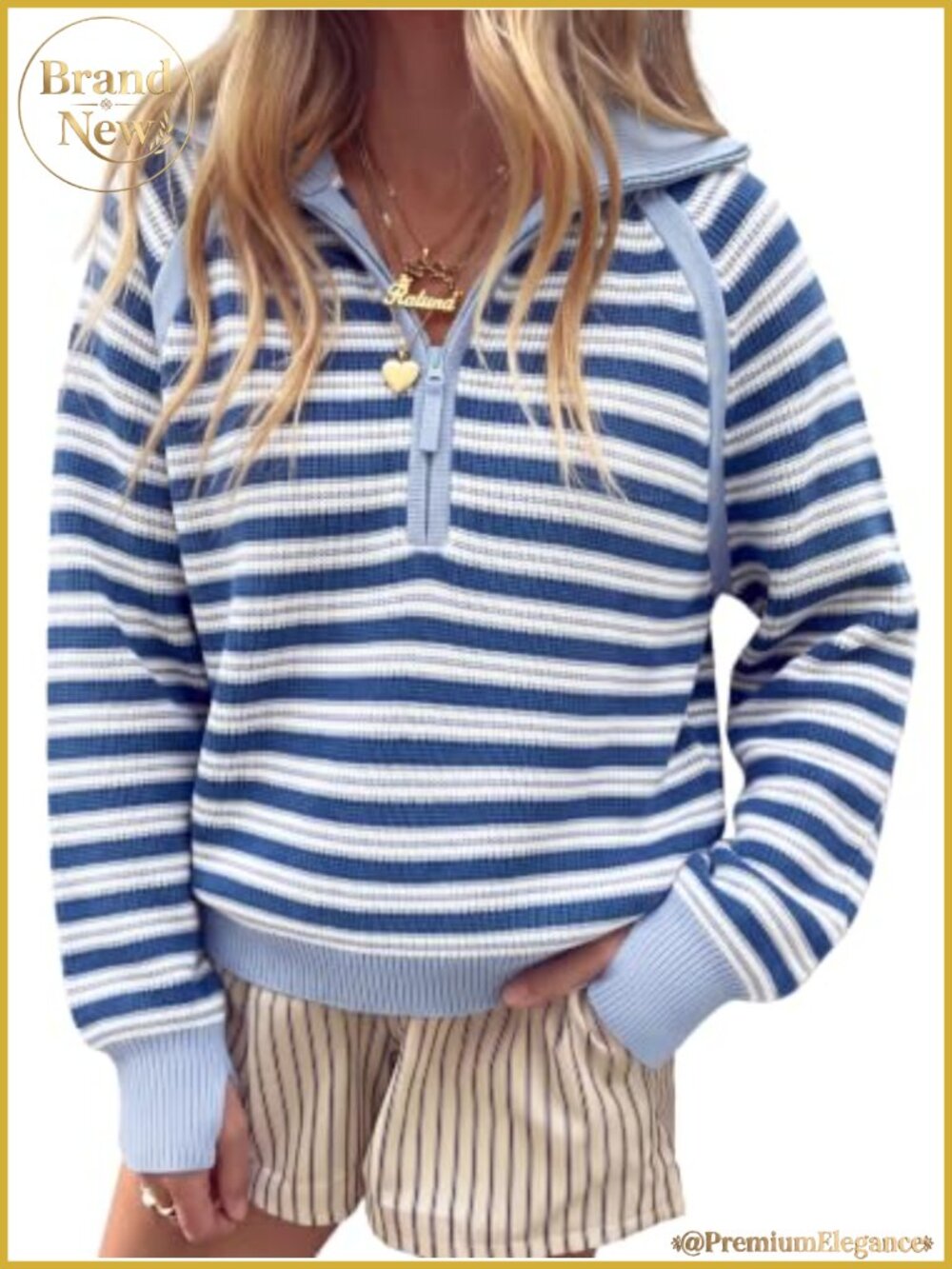 Women's Half Zip Pullover Sweater Long Sleeve Knit Top